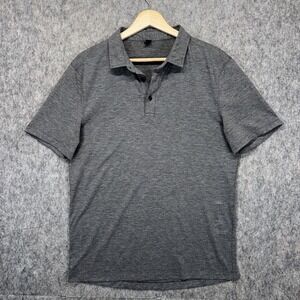 Lululemon Golf Polo Shirt Men's Medium Gray Short Sleeve Stretch Performance